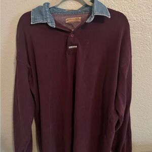 men’s size large vintage guess longsleeve polo shirt